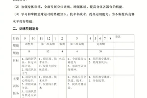 小学生篮球训练计划表格
